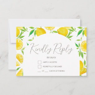 Carte RSVP Baby shower Citrus d'aquarelle