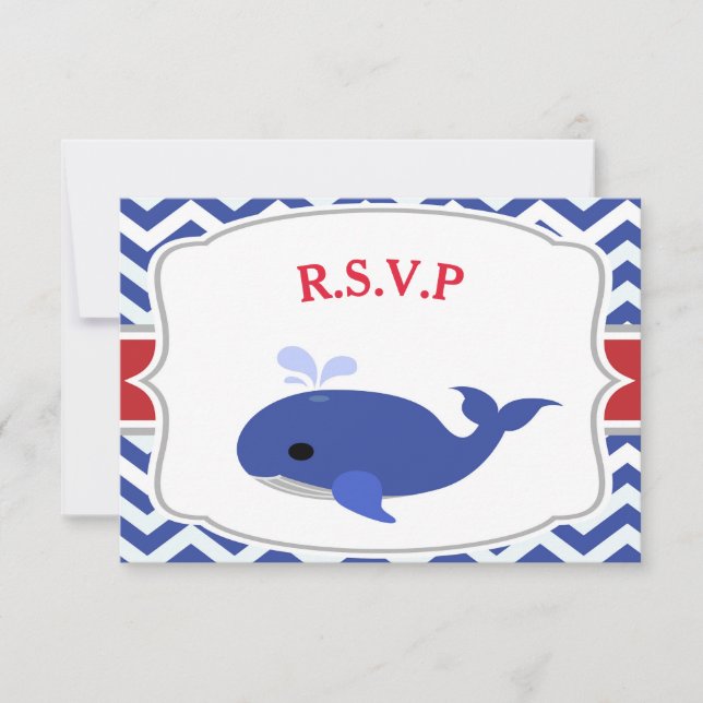 Carte RSVP Baby shower nautique (Devant)