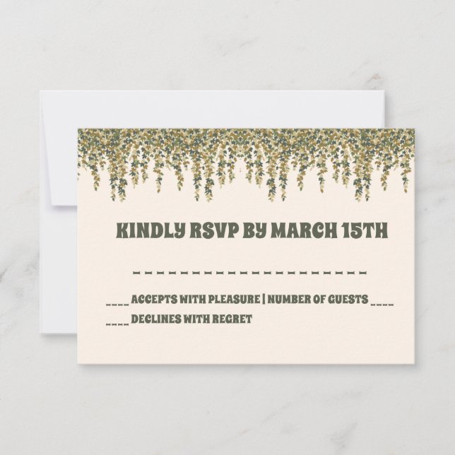 Carte RSVP Baby shower Neutre Genre Little Fungi (Devant)