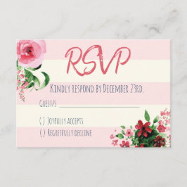 Carte RSVP baby shower rose floral