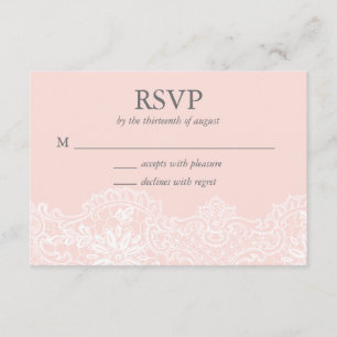 Carte RSVP Ballet Pink Lace Wedding