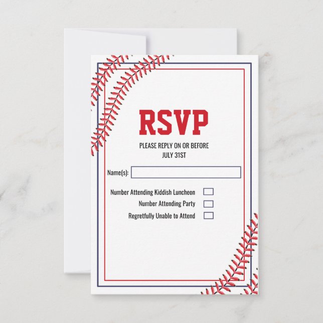 Carte RSVP Baseball (Devant)