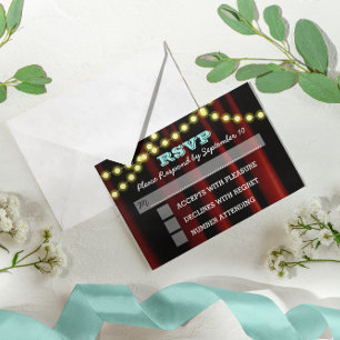 Carte RSVP Bat mitzvah Aqua Lights