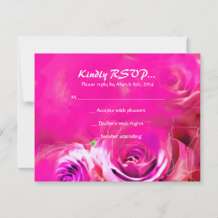 Carte RSVP Bat mitzvah NEON ROSE WATERCOLOR