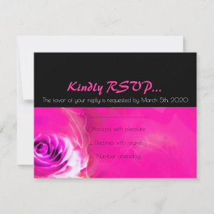 Carte RSVP Bat mitzvah NEON ROSE WATERCOLOR