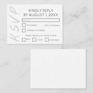Carte RSVP blanche minimaliste