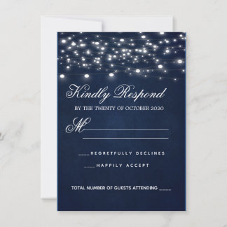 Carte RSVP bleu marine