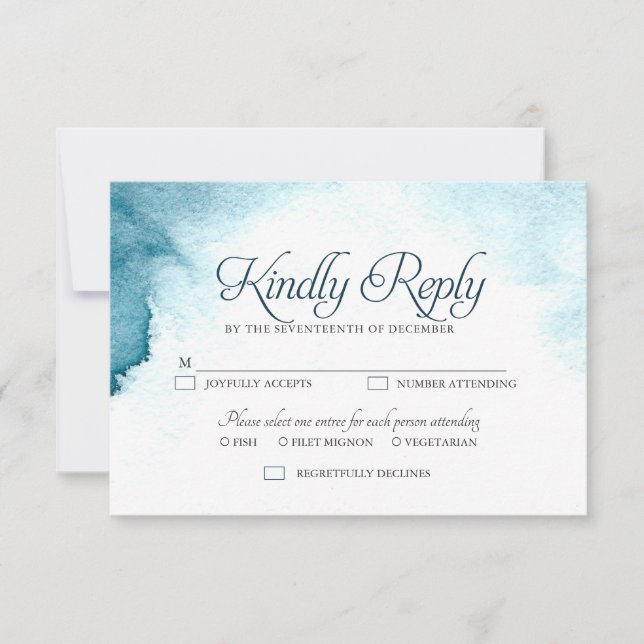 Carte RSVP bleu marine moderne (Devant)