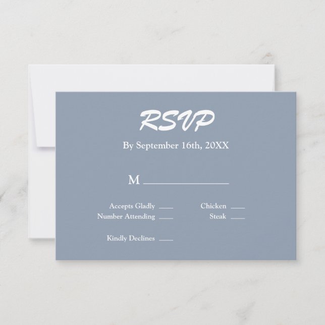 Carte RSVP bleue (Devant)