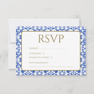 Carte RSVP bleue italienne traditionnelle