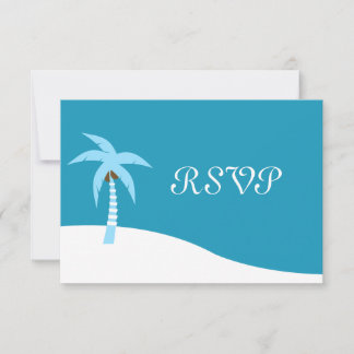 Carte RSVP Blue Caribbean Palm Tree