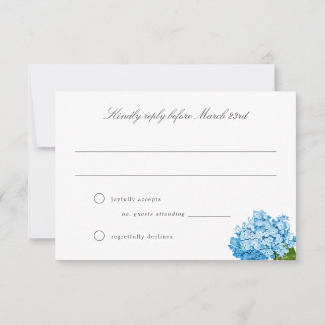 Carte RSVP Blue Hydrangea Grand-millentenaire de m (Devant)