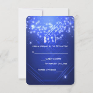 Carte RSVP Blue Sparkor Club Vibe Party