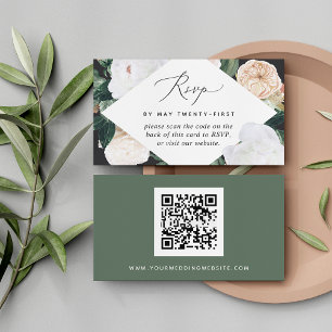 Carte RSVP Boho Blooms Mariage QR Code