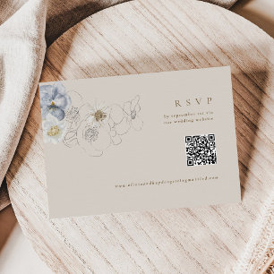 Carte RSVP Boho Botanical Wedding avec code QR
