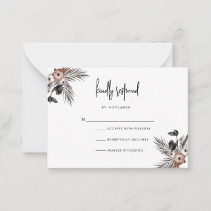 Carte RSVP Boho Goth Script moderne