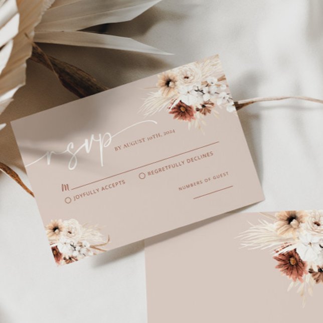 Carte RSVP Boho Modern Wedding (Créateur téléchargé)