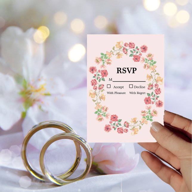 Carte RSVP Boho Rose Watercolor Flowers (Créateur téléchargé)