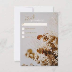 Carte RSVP Boho Rustic Rustic Dried Floral Wedding