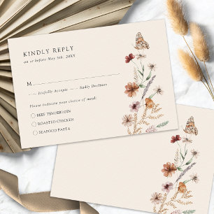 Carte RSVP Boho Rustique