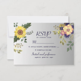 Carte RSVP Boho Sunflower Wedding