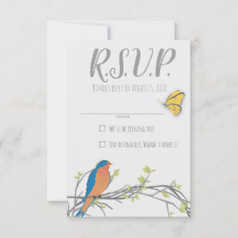 carte RSVP bois pour baby shower