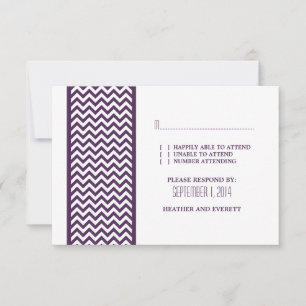 Carte RSVP Bordure Purple Chevron