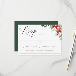 Carte RSVP Botanical Chic Winter Wedding