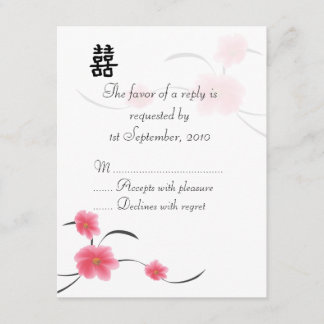 Carte RSVP Cerry Blossom Double Bonheur
