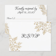Carte RSVP Chic Gold Foil Floral