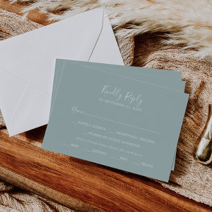 Carte RSVP Choix du menu Coordonnées de verdure aé