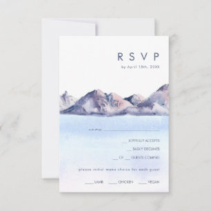 Carte RSVP Choix du menu Hiver Mountain