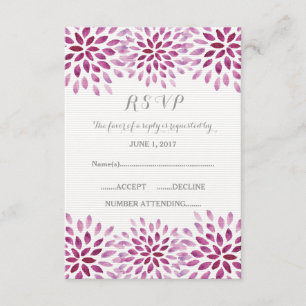 Carte RSVP Chrysanthemum couleur pourpre