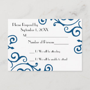 Carte RSVP Cirrus Ivory (bleu)