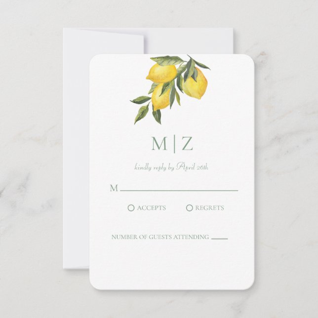 Carte RSVP Citrus Chic Simple (Devant)
