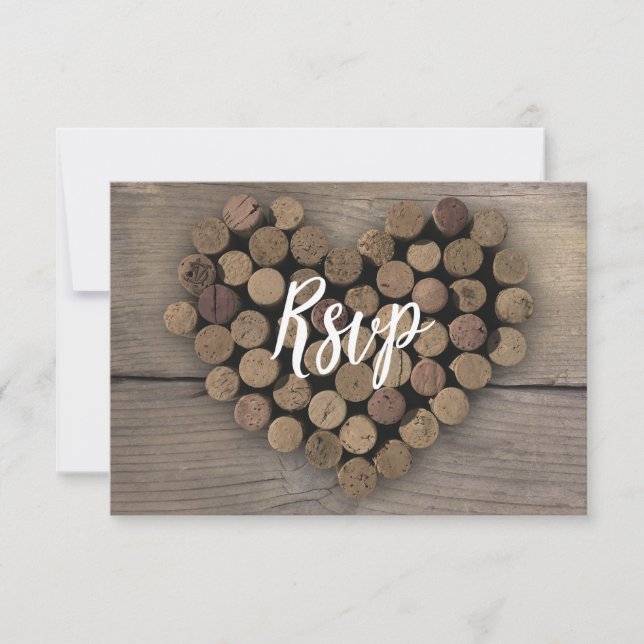 Carte RSVP Coeur Vin Cork (Devant)