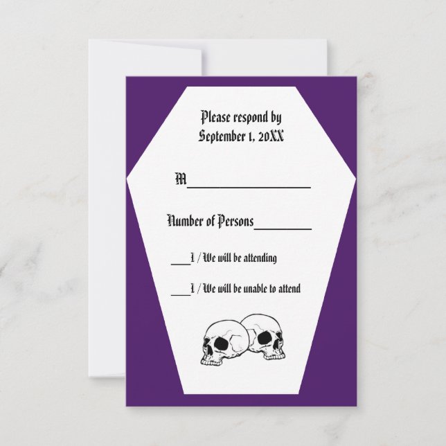 Carte RSVP Coffin Ivory (Indigo) (Devant)