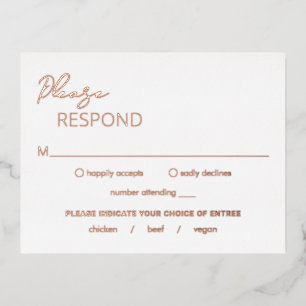 Carte RSVP contemporaine de mariage Dahlia