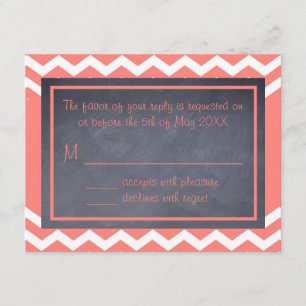 Carte RSVP Coral Chevron