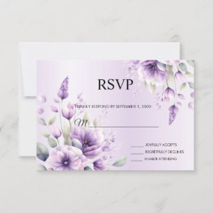 Carte RSVP couleur d'eau violet