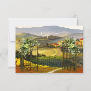 Carte RSVP couleur Mariage campagnard italien