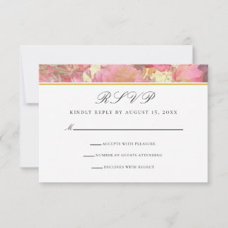 Carte RSVP couleur or rose