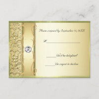 Carte RSVP D2 Gold sur Gold Damask