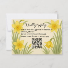 Carte RSVP Daffodique Kiss QR Code