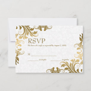 Carte RSVP Damas & Or