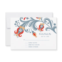 Carte RSVP d'art populaire scandinave