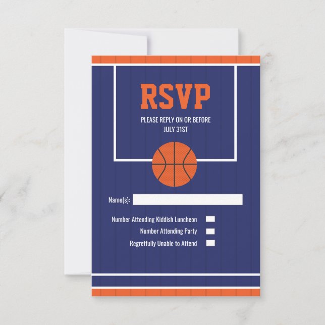 Carte RSVP de basket-ball (Devant)