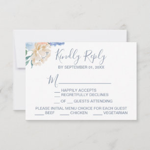 Carte RSVP de choix à la carte Dusty Blue Florals