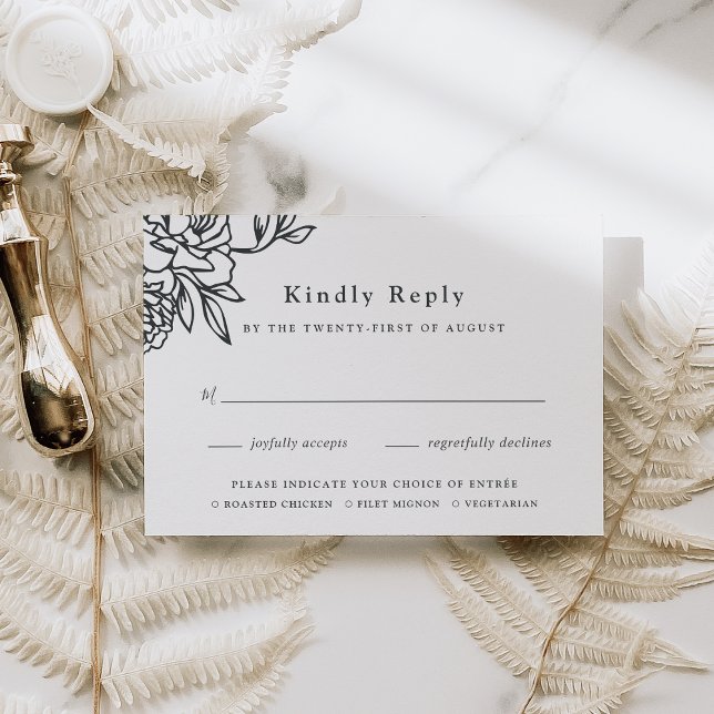 Carte RSVP de choix de repas de jardin secret (Créateur téléchargé)