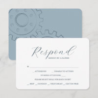 Carte RSVP de choix de repas Mariage industriel ch